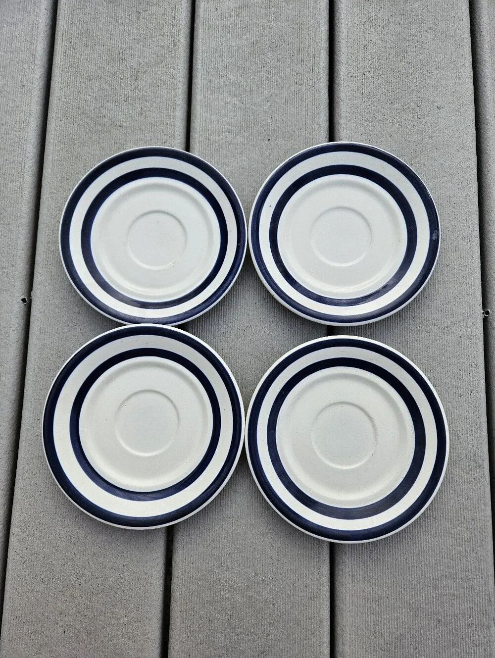 Mikasa, P7004 Lifestyle SQUARE DANCE BLUE, Set of 4 Saucer Plates 6.25